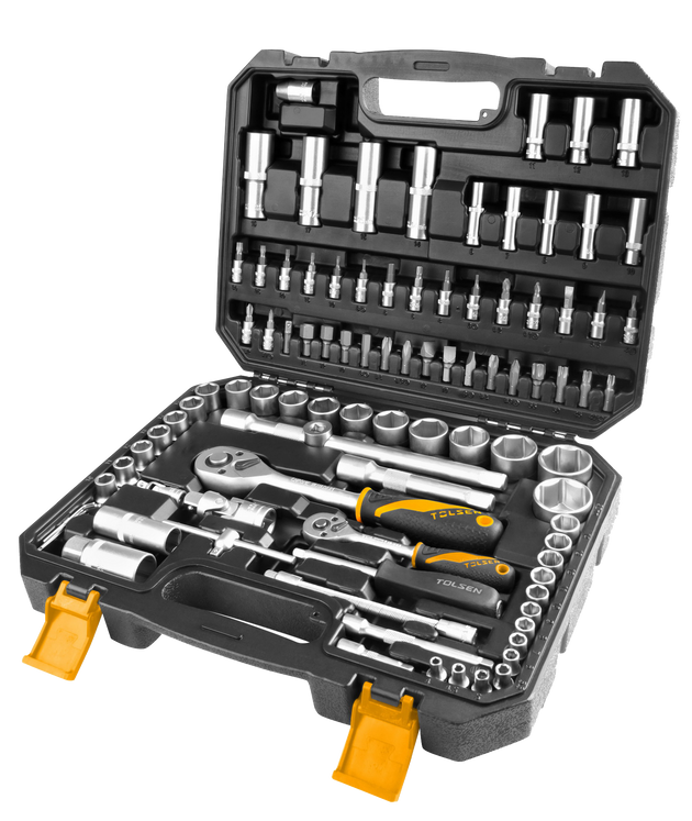 Tolsen Socket Set 1/4" 4-14mm & 1/2" 10-32mm 94pc (Industrial) - Buy Now Online at Trade DIY Direct