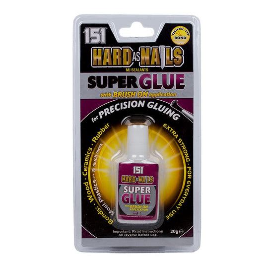 151 Hard as Nails Super Glue With Brush 20g - Buy Now Online at Trade DIY Direct