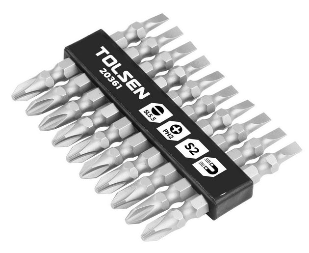 Tolsen 10pcs Double End Screwdriver Bits Set  (Industrial) - Buy Now Online at Trade DIY Direct