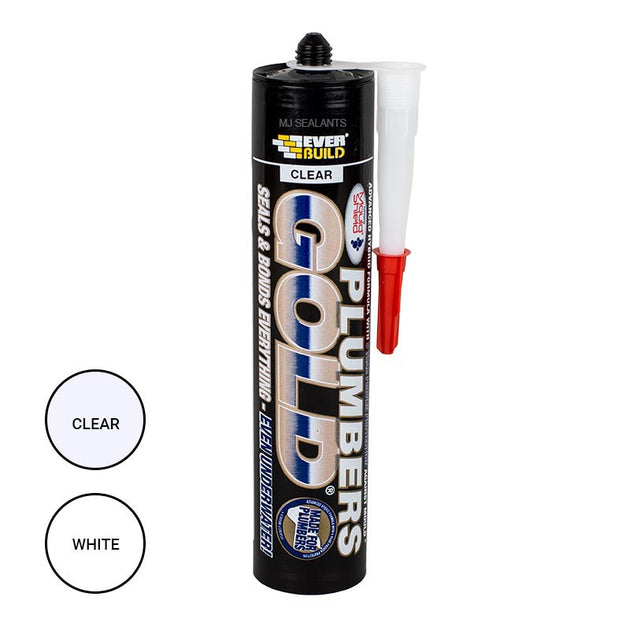 Everbuild Plumbers Gold Sealant Adhesive Clear/White - Buy Now Online at Trade DIY Direct