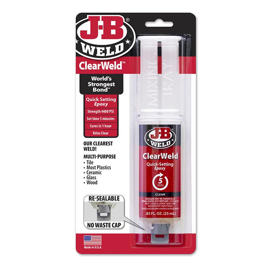 JB Weld ClearWeld Epoxy Syringe - Buy Now Online at Trade DIY Direct