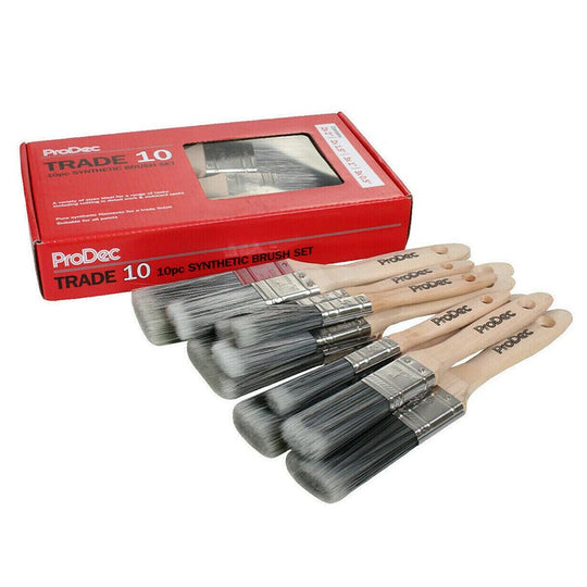 ProDec Synthetic Paint Brush Set of 10 - Buy Now Online at Trade DIY Direct